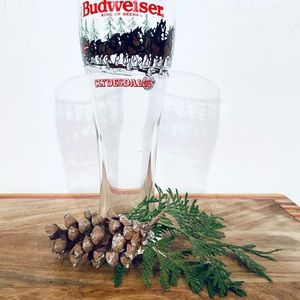 Vintage Budweiser Clydesdales Beer Glass Christmas